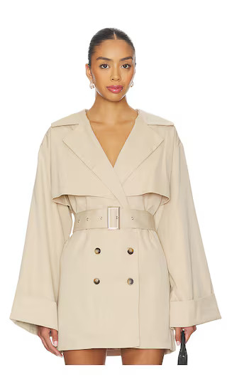 Blaire Trench Coat in Beige | Revolve Clothing (Global)
