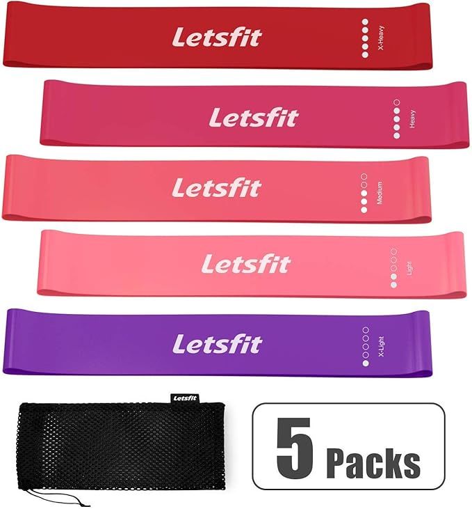 Letsfit Resistance Loop Bands, Resistance Exercise Bands for Home Fitness, Stretching, Strength T... | Amazon (US)