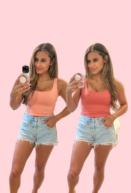 The tank you need in every color! 

#amazonfinds #summeroutfit #amazonfashion #jeanshorts #tanktop 
