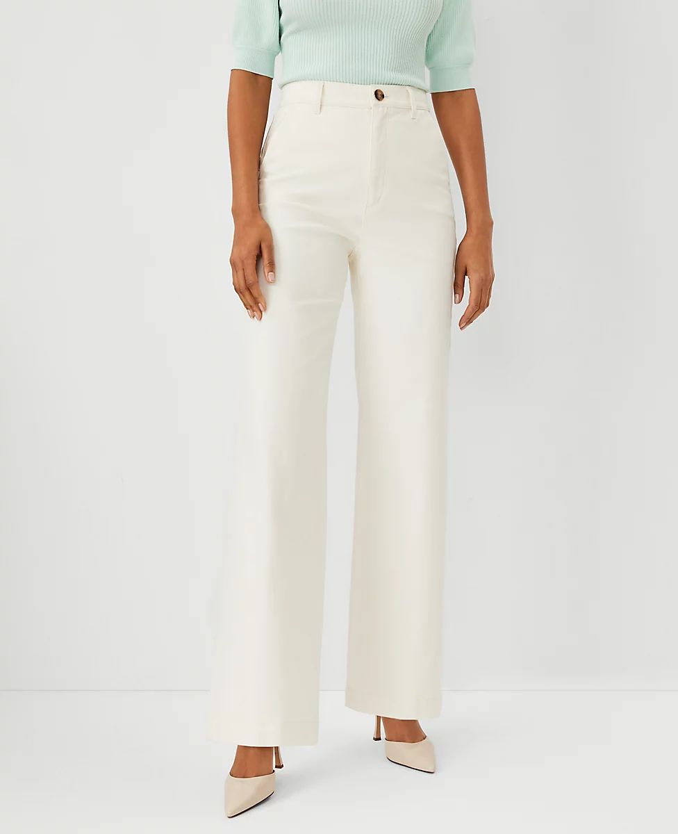 Sculpting Pocket High Rise Trouser Jeans in Ivory | Ann Taylor (US)