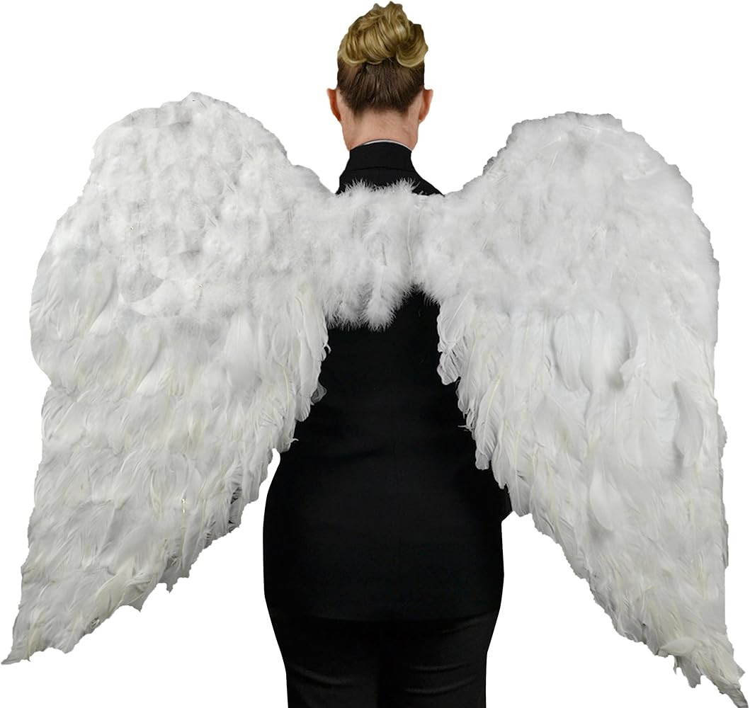 Touch of Nature White Adult Angel Wings - 52" by 36" - Halo Included - White Feather Wing - Costu... | Amazon (US)