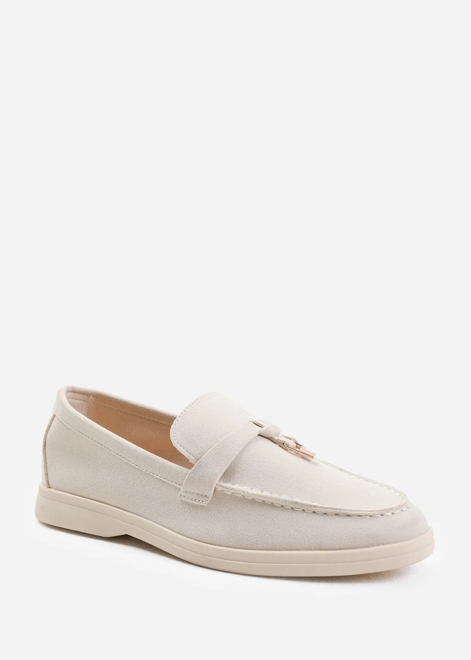 Where's That From Beige Suede Pegasus Slip On Trim Loafers | Matalan (UK)
