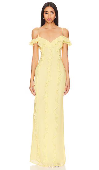 Marisol Gown | Baby Yellow Dress | Pale Yellow Dress | Light Yellow Dress | Yellow Ruffle Dress | Revolve Clothing (Global)