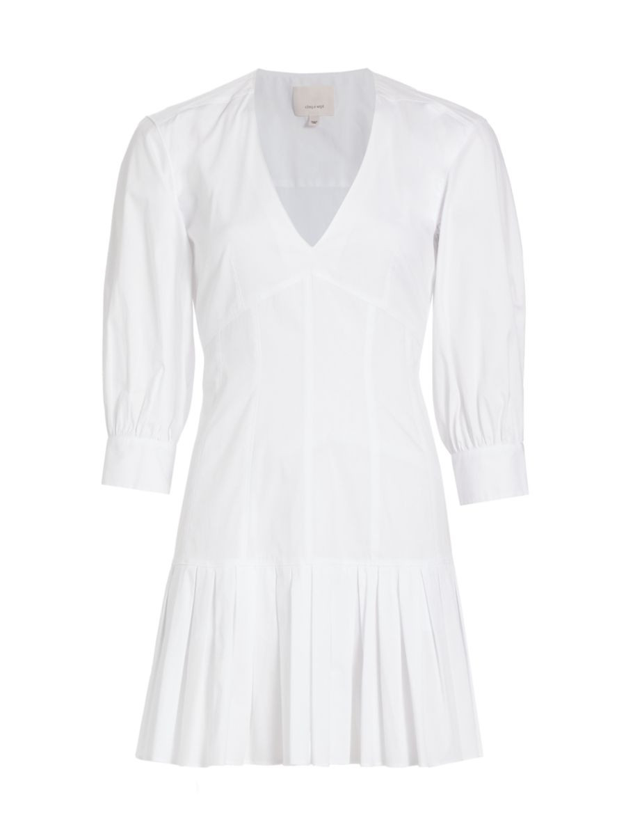 Sawyer V-Neck Pleated Minidress | Saks Fifth Avenue