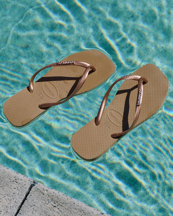 Slim Square Metal Logo Thongs | City Beach (ANZ)