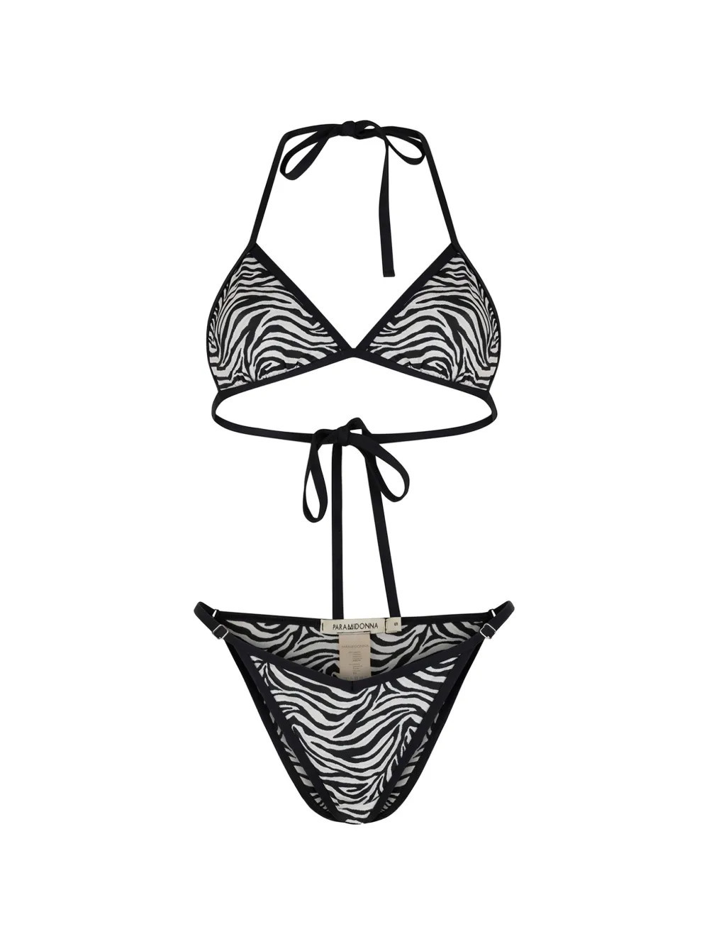PARAMIDONNA Lilia zebra-print bikini - Black | Farfetch Global