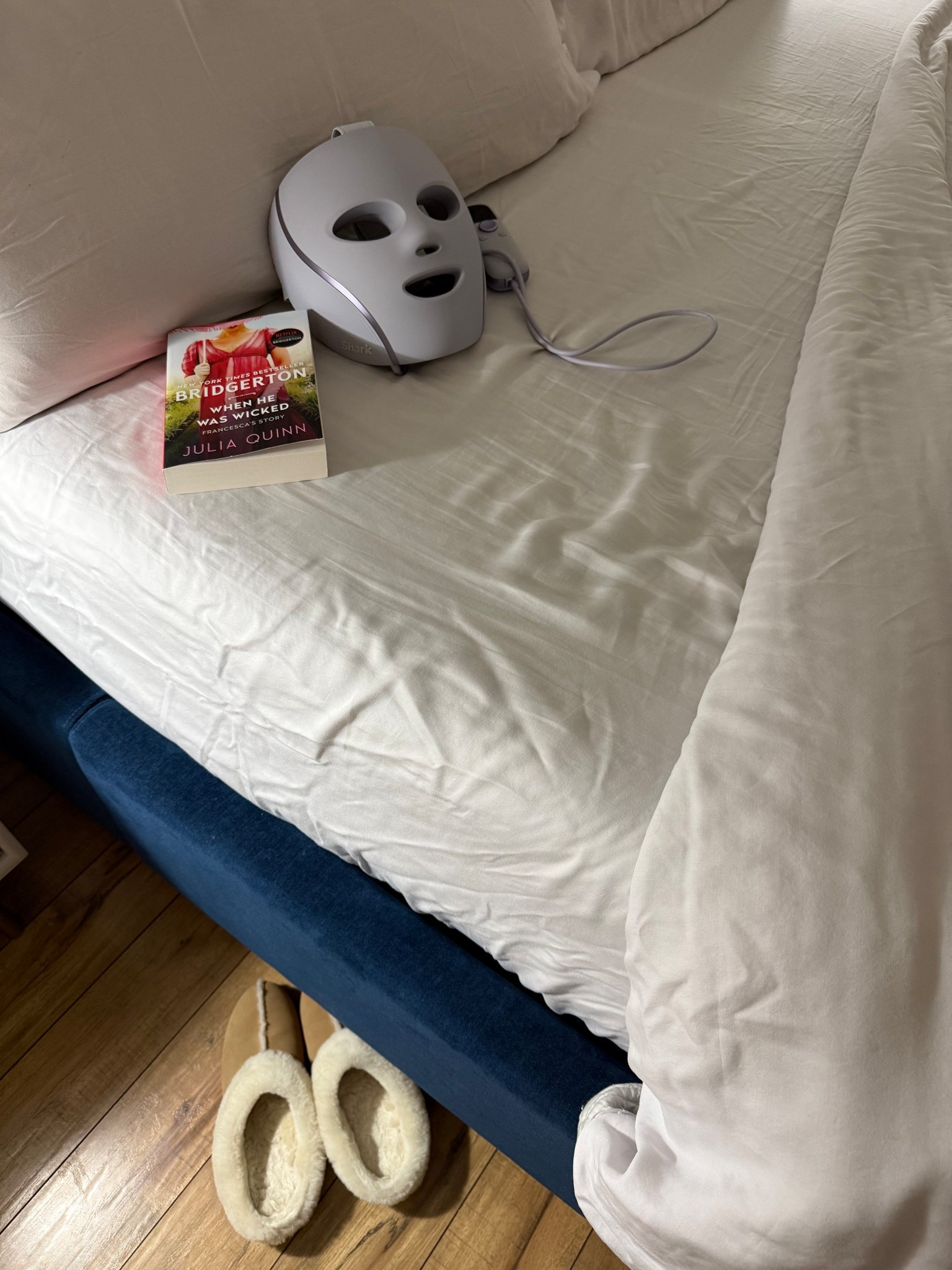 Bedtime routine: red light mask, reading, cozy slippers 

#LTKdayinmylife #LTKselfcare #LTKHome