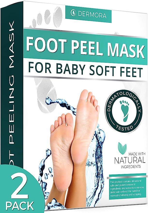 Foot Peel Mask - 2 Pack - For Cracked Heels, Dead Skin & Calluses - Make Your Feet Baby Soft & Ge... | Amazon (US)