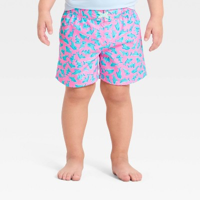 Toddler Boys' Shark Swim Trunks - Cat & Jack™ Pink 4T | Target
