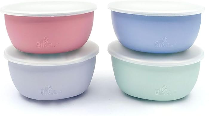 Elk and Friends Stainless Steel Bowls + Silicone Sleeve and Storage Lid | Baby, Toddler, Kids | C... | Amazon (US)
