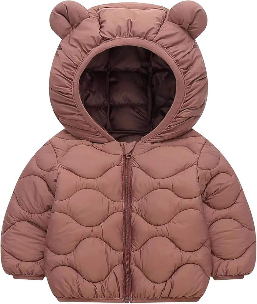 Toddler Winter Coats Puffer Padded Jacket Baby Boys Girls Bear Hoods Down Jacket Light Weight Inf... | Amazon (US)