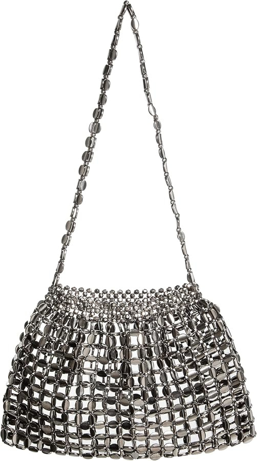Metallic Bead Sequin Shoulder Bag | Acrylic Beaded Fashion Purse with Lining | Elegant Single-Str... | Amazon (US)