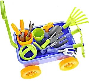Dimple Garden Wagon & Tools Toy Set Premium 15 Piece Gardening Tools & Wagon Toy Set – Sturdy &... | Amazon (US)