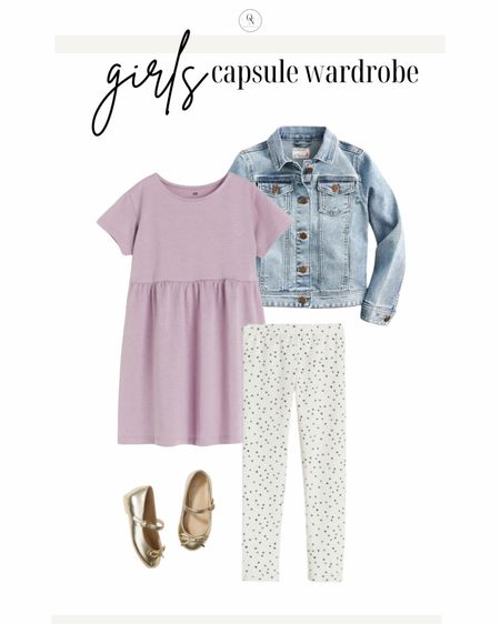 Casual dress with leggings outfit from the girls capsule wardrobe for spring!

Here are the rest of the suggested items from the spring capsule for toddlers, little kids and tweens: 

5x short sleeve shirts in a mix of print and solid.

4x long sleeve Tshirts in a mix of print and solid

2x casual dresses. If your girl is more of a dress gal I recommend 5 casual dresses and doing fewer long sleeve and short sleeve Tshirts.

Jackets // rain coat, denim jacket, pullover

Bottoms // 2 pairs of jeans (light and dark), 4-5 pairs of leggings to wear under dresses and by themselves with Tshirts, 5 pairs of shorts 

Dressy dress

Accessories // Socks for sneaker, socks for dress shoes, headband, sunglasses, and a cute bag

Shoes // dress shoes, casual shoes like crocs, natives or keens, and a pair of sneakers

Spring capsule wardrobe, kids capsule wardrobe, girls outfits, outfits for kids, outfits for girls, girls capsule wardrobe, spring outfits for kids 