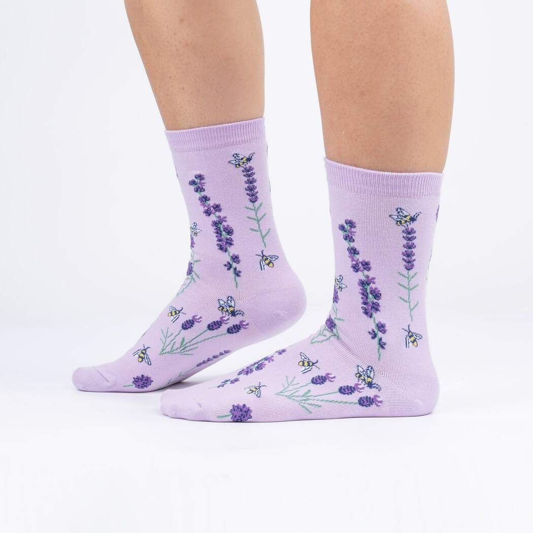 Bees and Lavender Crew Socks | Sock It To Me