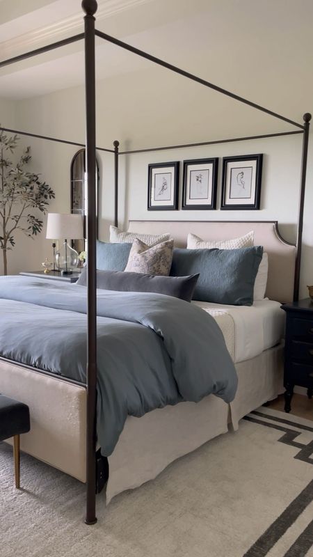 The softest duvet cover ever paired with this extra plush duvet insert for a luxury hotel bed feel! And my canopy bed is still in stock in the queen size! Pair it with the Amazon linen bed skirt to hide the side rails 😊

#LTKsalealert #LTKhome #LTKstyletip