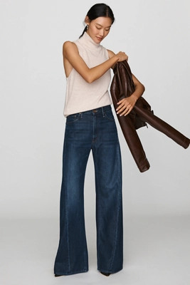 MOTHER The Lemon Twist Sneak High-Rise Wide-Leg Jeans | Anthropologie (US)