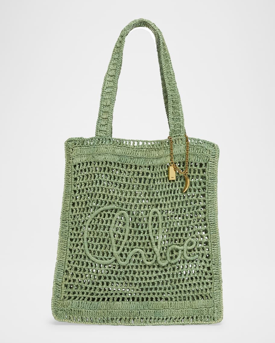 Chloe Summer Banana Tote Bag in Crochet Fabric | Neiman Marcus