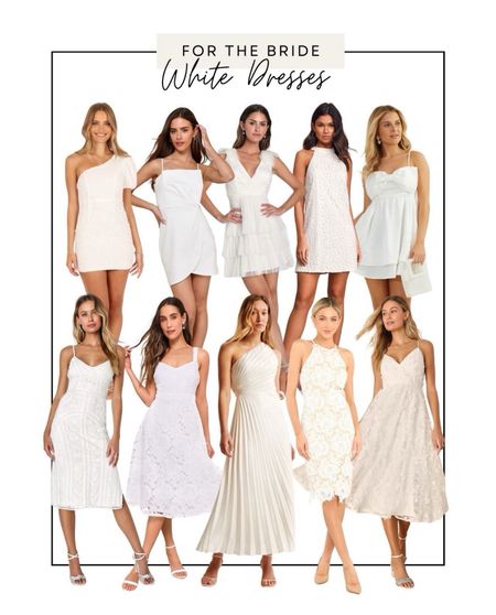 White dresses for the bride. Bridal shower dress, bachelorette party dress, honeymoon dress. White spring dresses 

#LTKfindsunder100 #LTKSeasonal #LTKwedding