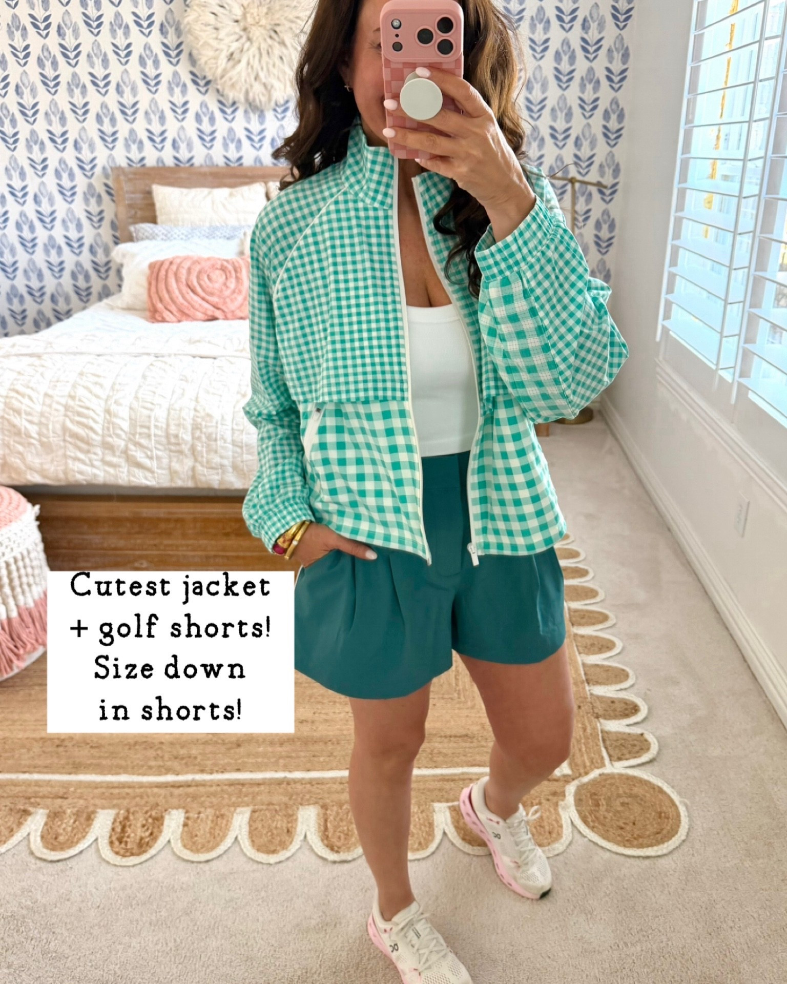 Wearing a small in the jacket and shorts! 
40% off today! 
.

.


#LTKmomlife #LTKSaleAlert #LTKActive