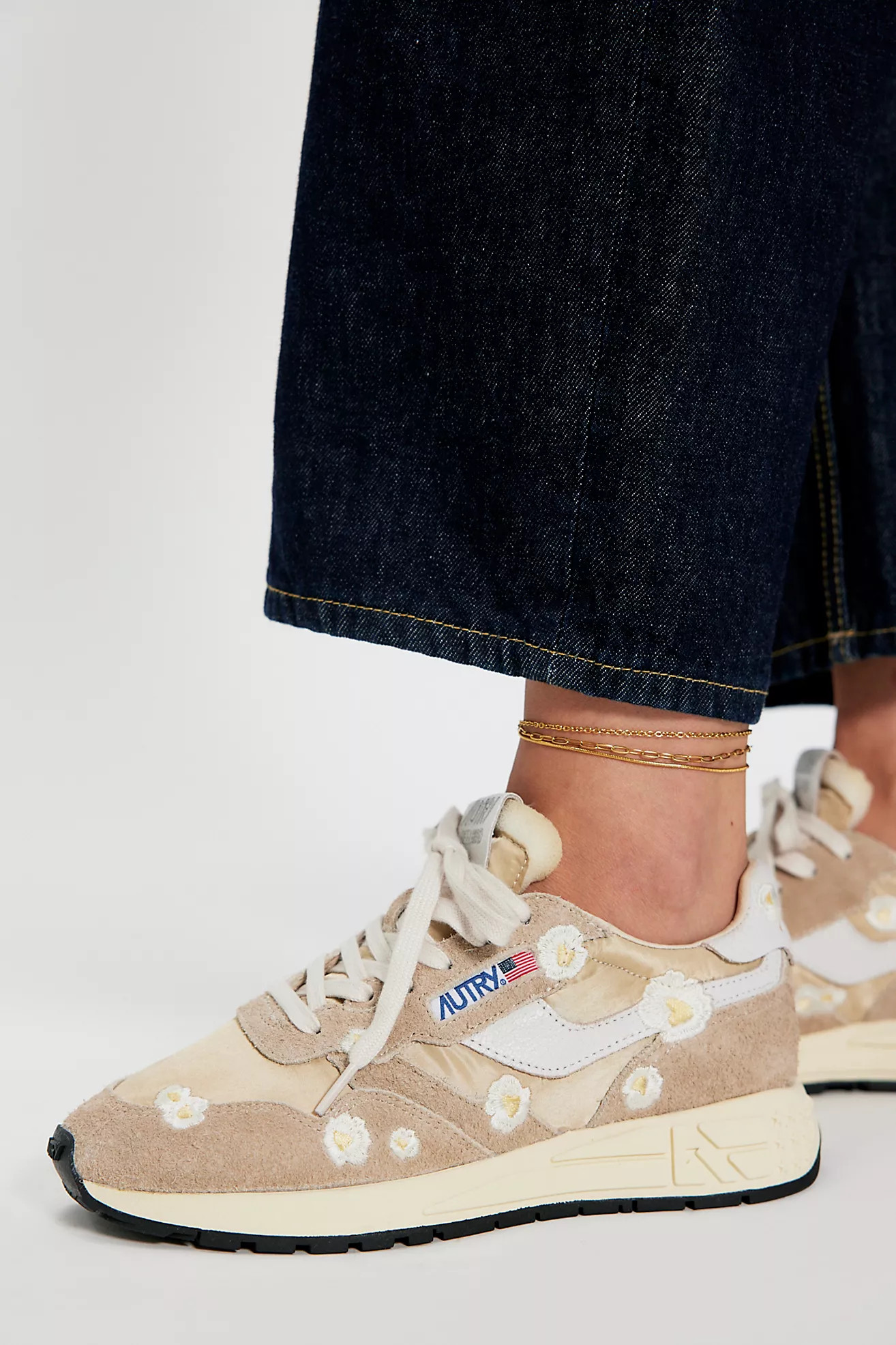 Autry Reelwind Low Embroidered Sneakers | Free People (Global - UK&FR Excluded)