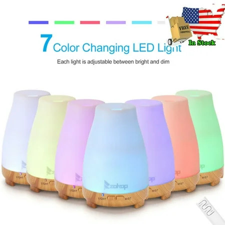 Zokop 2369yk 110V 11W 200ml Aroma Diffuser with White Remote Control Colorful Light White | Walmart (US)