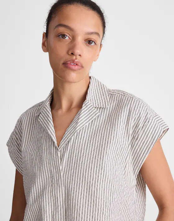 Notch-Collar Popover Shirt in Seersucker | Madewell