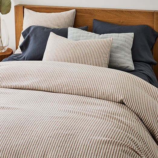 European Flax Linen Classic Stripe Duvet Cover & Shams | West Elm (US)