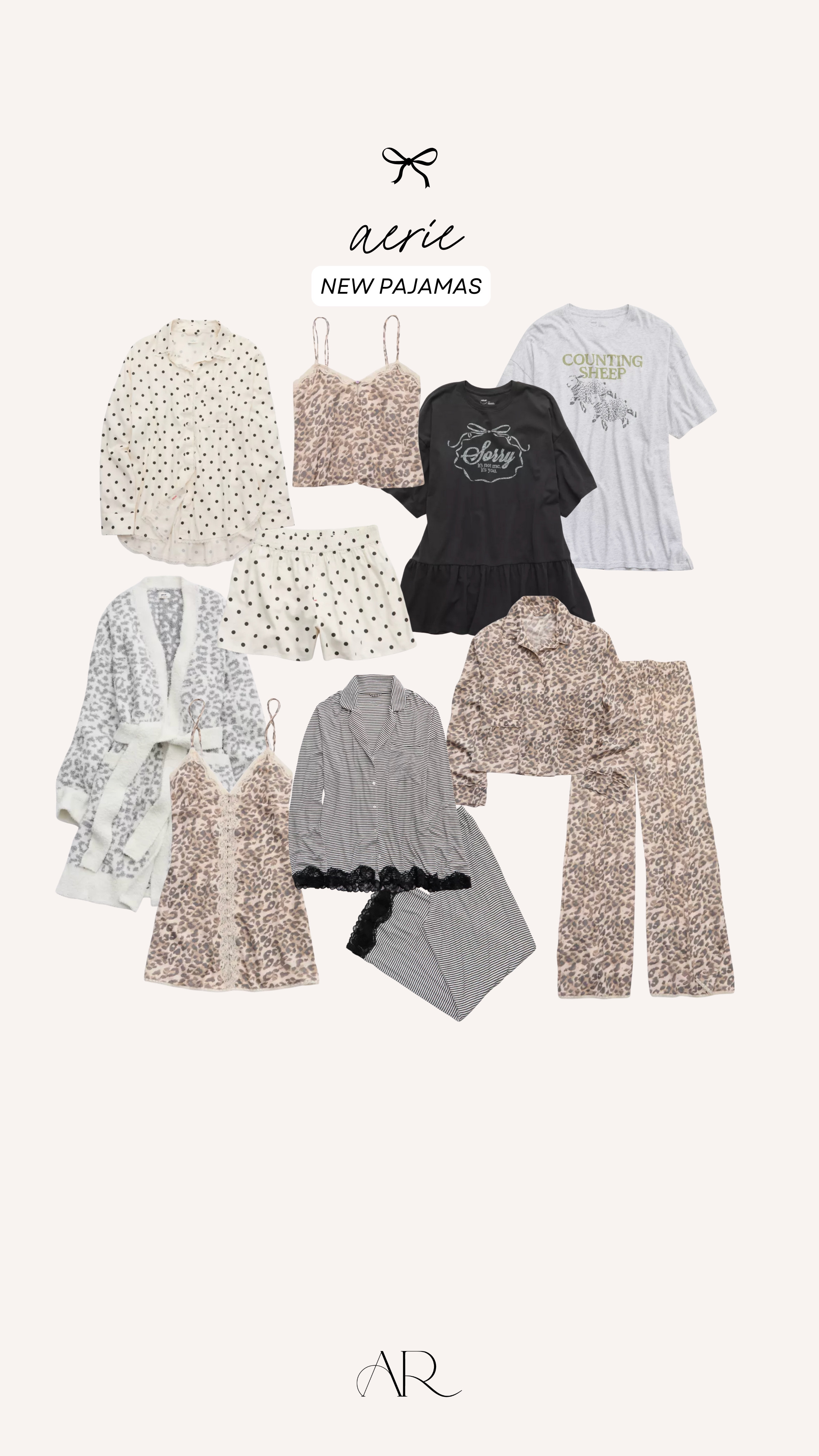 Aerie dropped new PJs today that are SO CUTE, the leopard? In my cart right now, I'm obsessed

pajamas, loungewear, matching sets 

 #LTKFindsUnder50 #LTKFindsUnder100