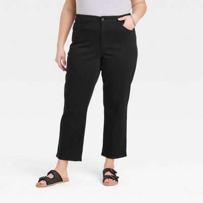 Women's High-Rise Slim Straight Jeans - Universal Thread™ Black | Target