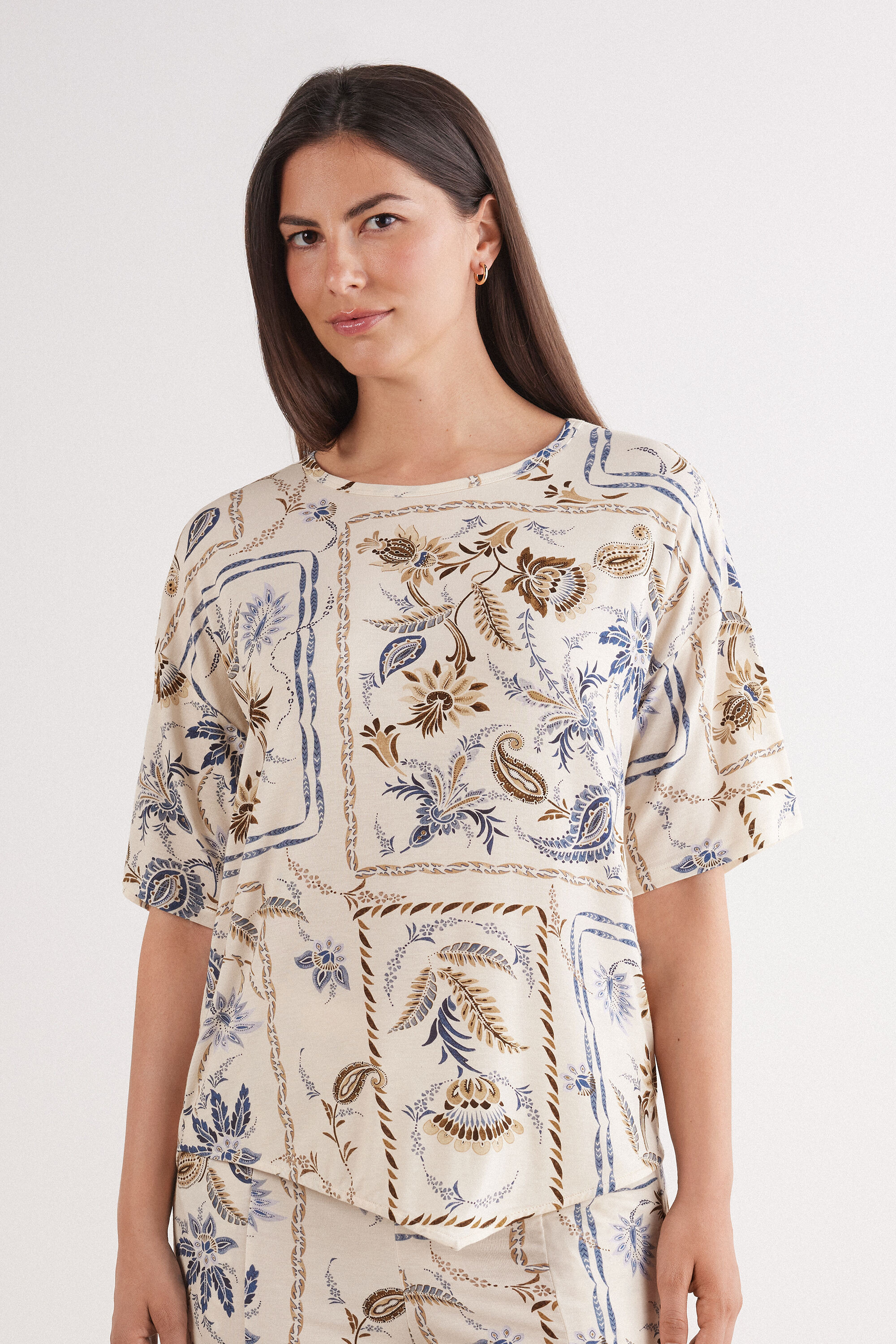 Italian Riviera Fresh Bamboo Short Sleeve Top - Intimissimi | Intimissimi (US)