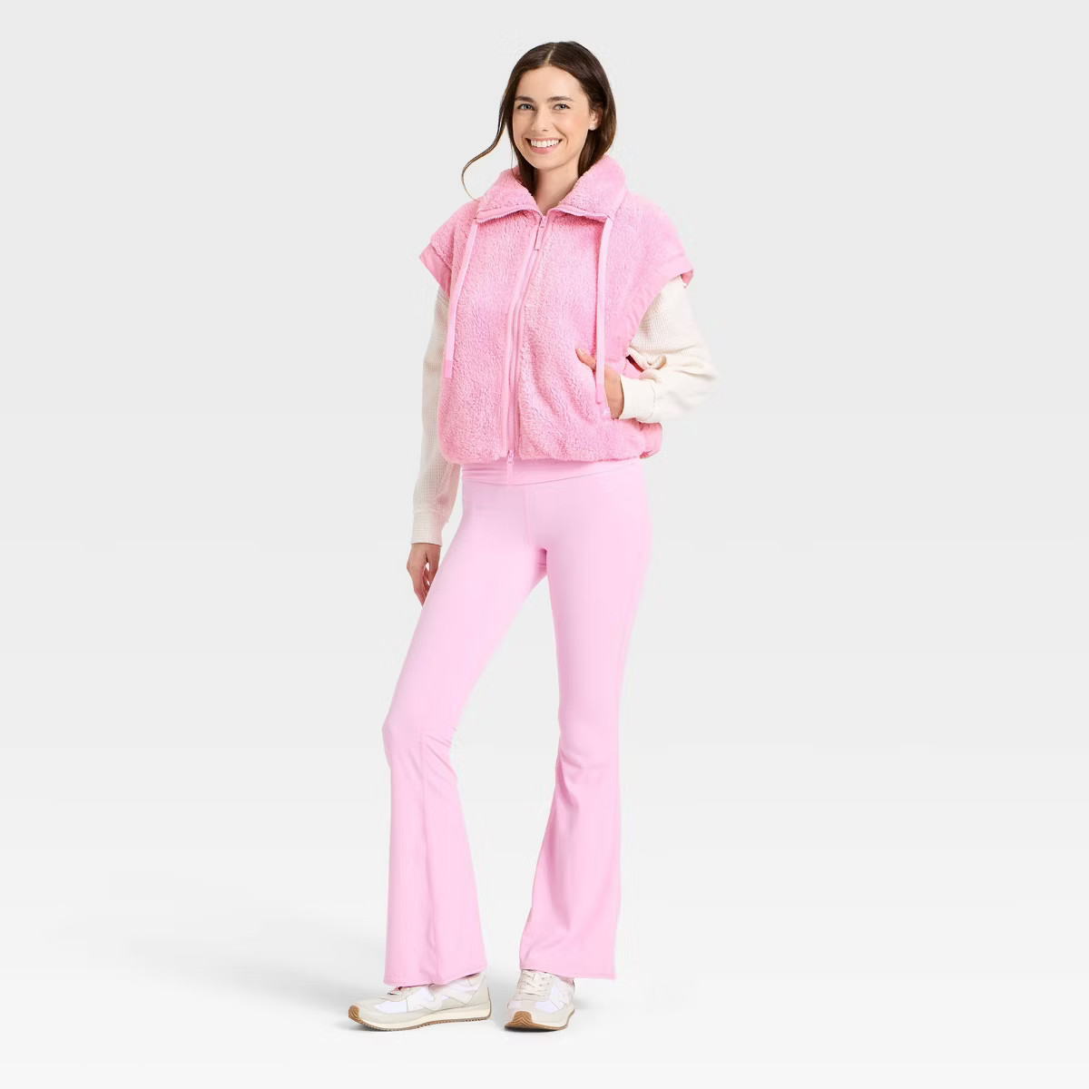 Women's High Pile & Puffer Mix Vest - JoyLab™ | Target