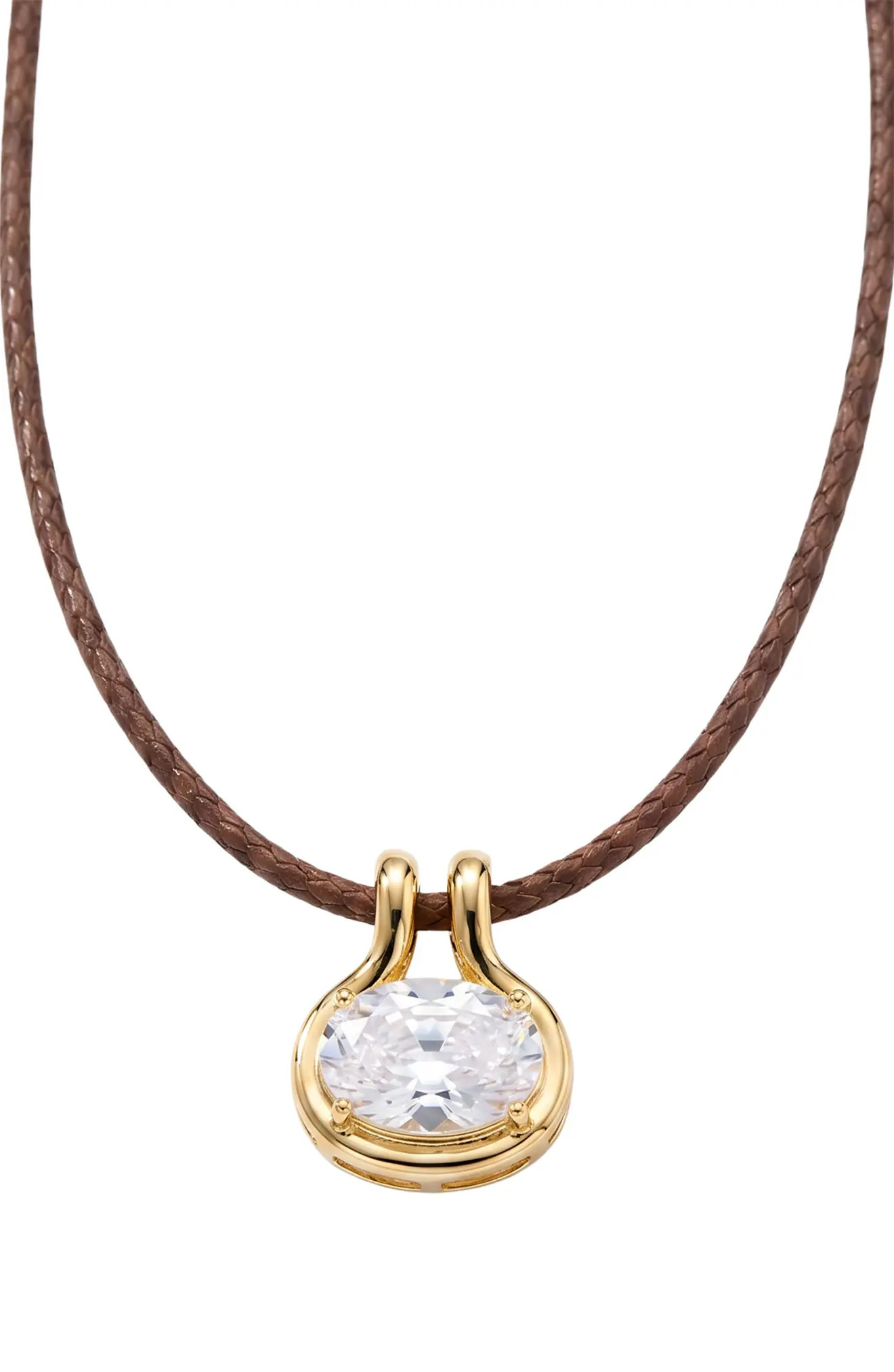 Braided Cord Cubic Zirconia Pendant Necklace (Women) | Nordstrom | Nordstrom