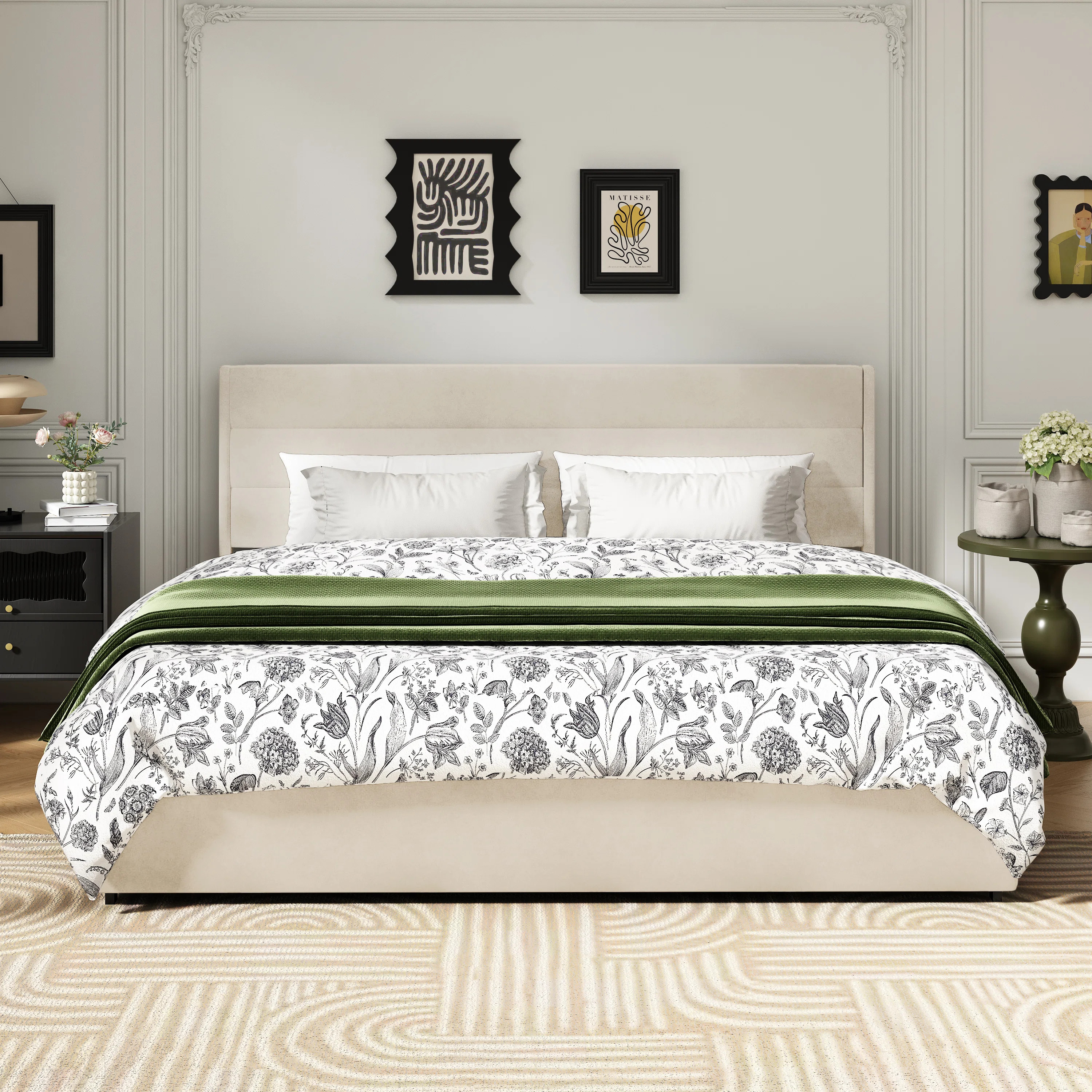 Latitude Run® Brezzy 4 Drawers Storage Upholstered Bed with Wingback & Reviews | Wayfair | Wayfair North America