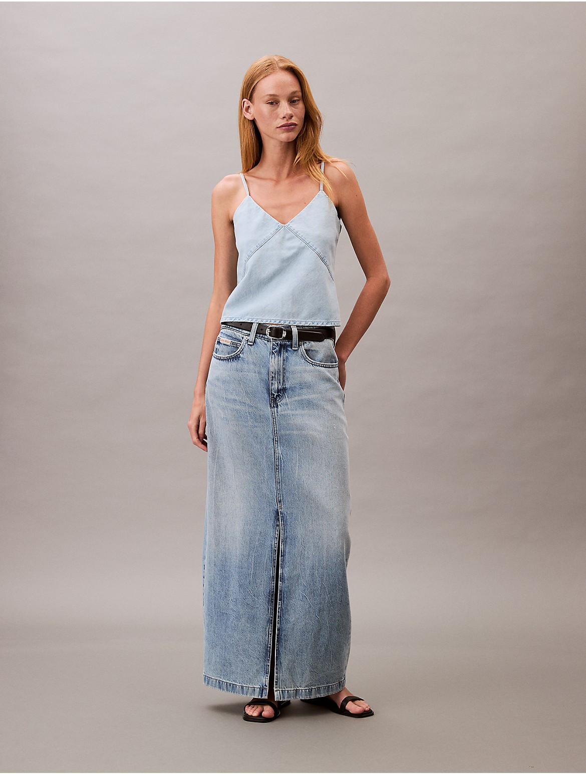 Calvin Klein Women's Denim Maxi Skirt - Blue - 27 | Calvin Klein (US)