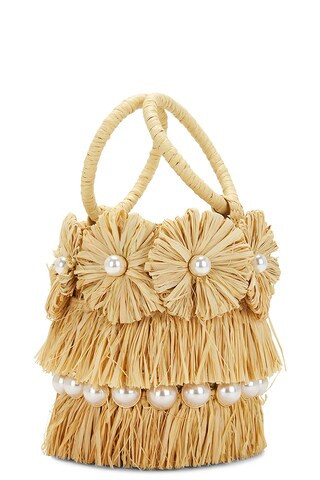 Liv Round Floral Bucket Bag in Natural | Revolve Clothing (Global)