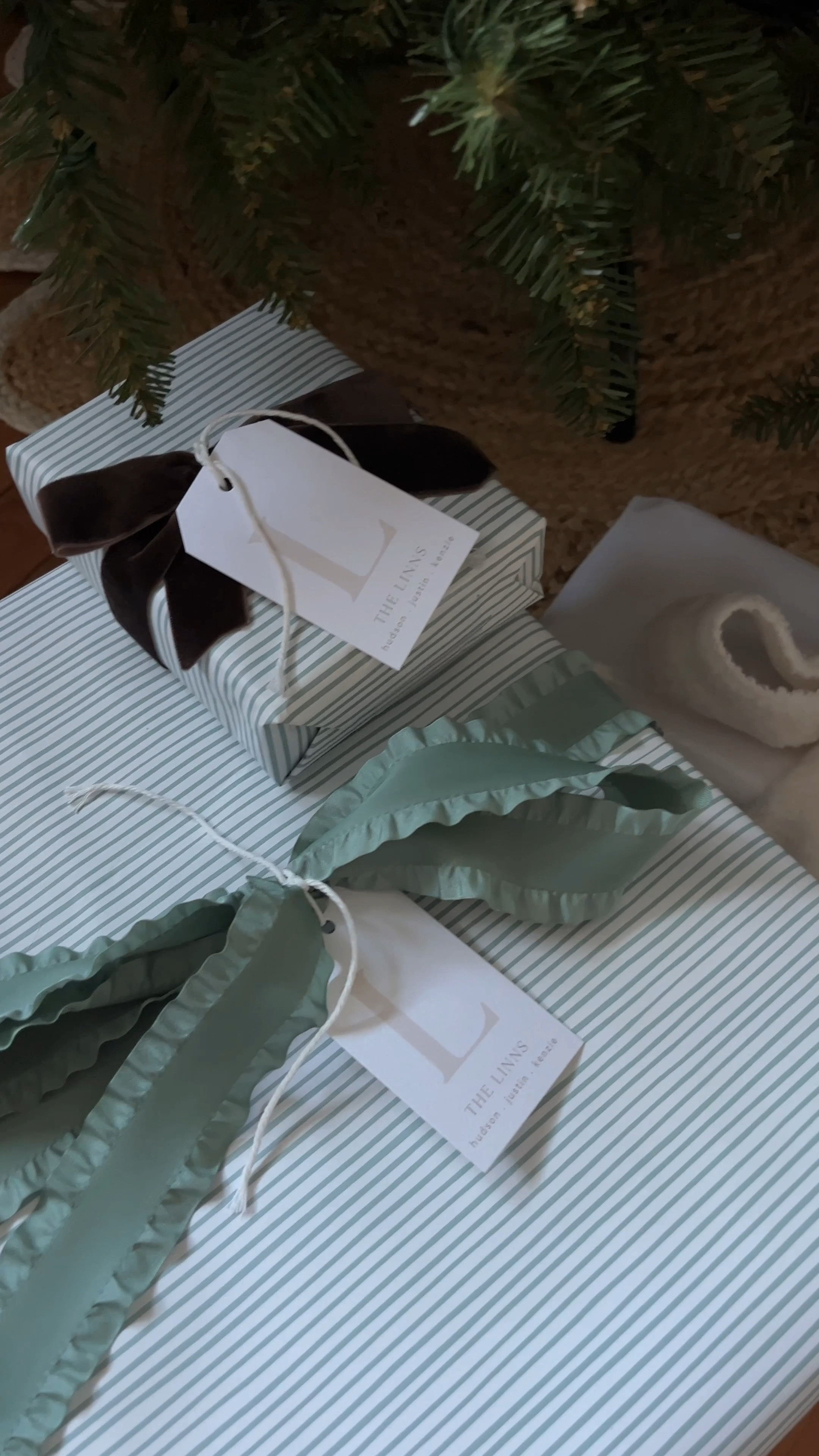 coastal Christmas gift wrap ❄️ #gift #giftwrapping 

#LTKGiftGuide #LTKHome #LTKHoliday