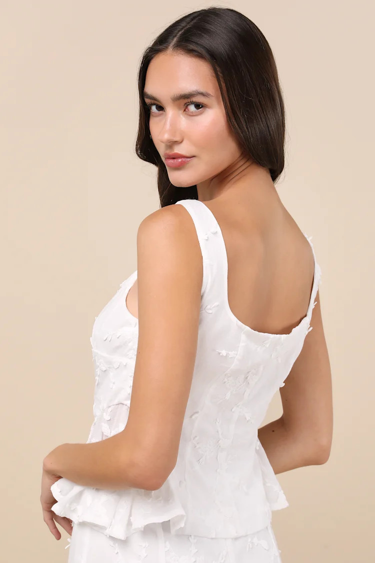 Bella White Embroidered Button-Front Top | Lulus