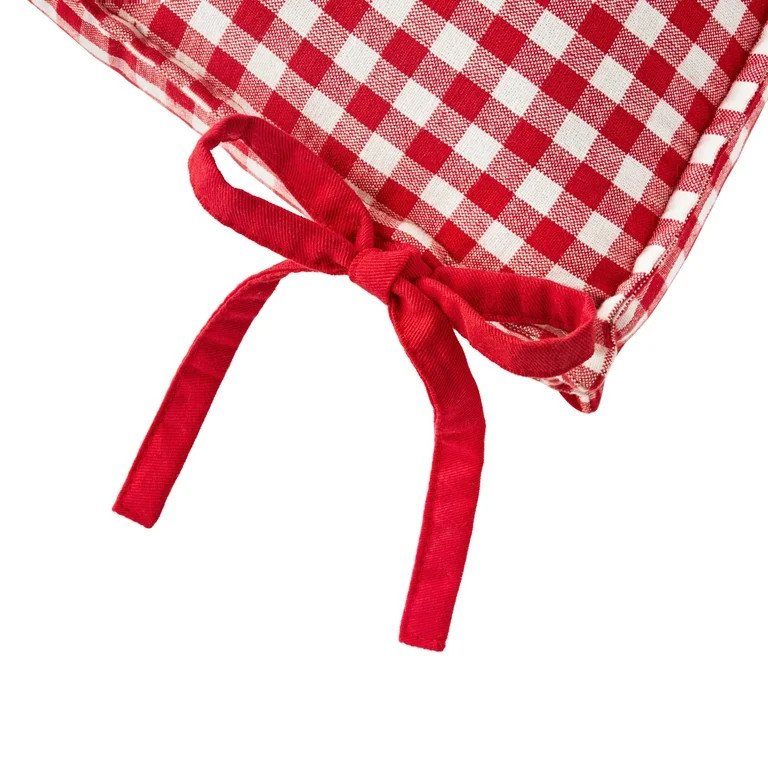 The Pioneer Woman Red & White Gingham Chair Cushion, 17" x 18" | Walmart (US)