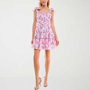 new!B. Smart Juniors Sleeveless Floral Fit + Flare Dress | JCPenney