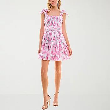 new!B. Smart Juniors Sleeveless Floral Fit + Flare Dress | JCPenney