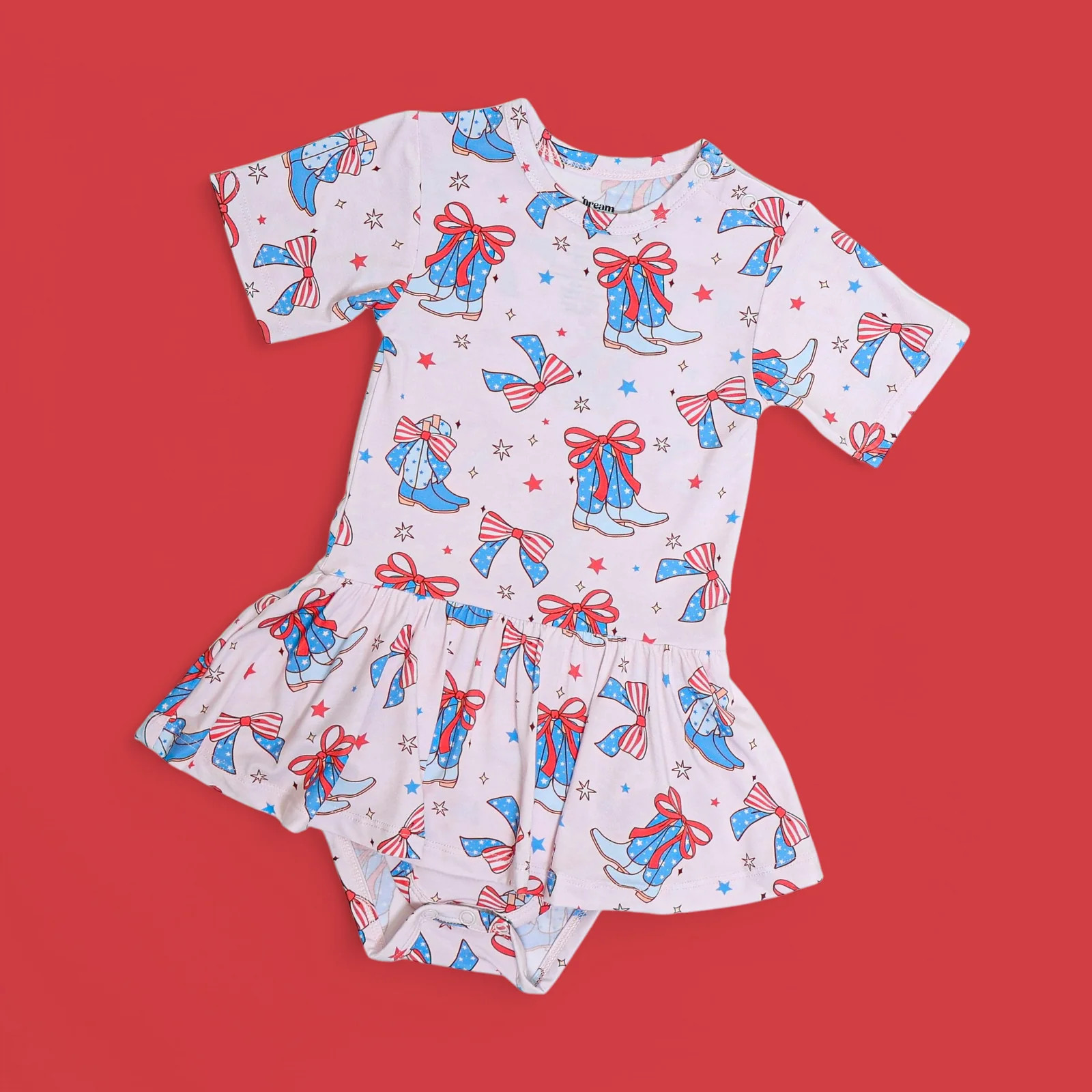 USA BOOTS N' BOWS DREAM BODYSUIT DRESS | Dream Big Little Co.