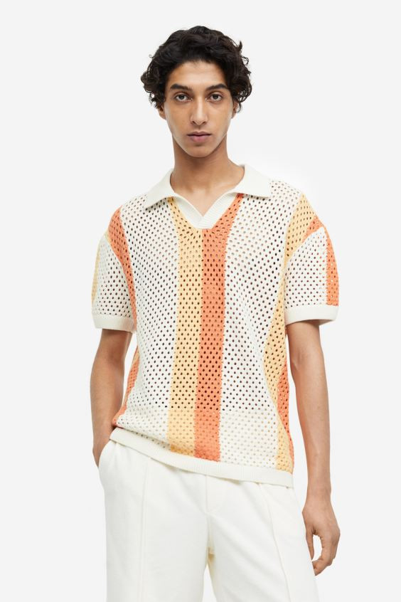 Relaxed Fit Hole-knit Polo Shirt | H&M (US + CA)