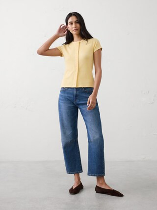 Ribbed Button Top | Banana Republic Factory