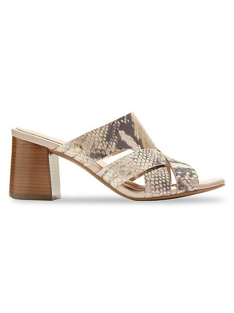 Jodie Snakeskin-Embossed Leather Mules | Saks Fifth Avenue