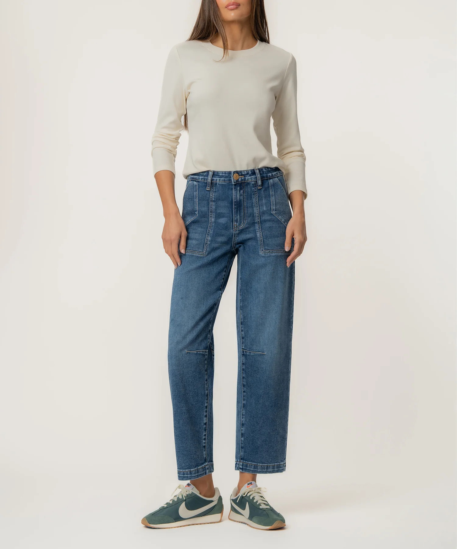 Ashton Wide Leg Barrel, Petite - 00P / Medium Wash - Kut from the Kloth | Kut From Kloth