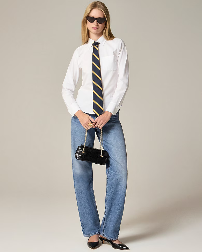 Shrunken button-up shirt in broken-in cotton oxford | J. Crew US