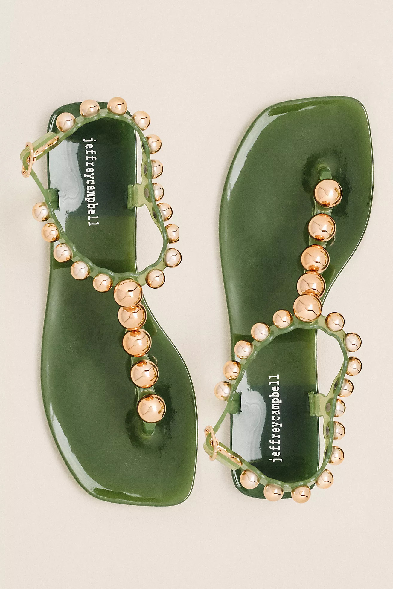 Jeffrey Campbell Plated T Strap Thong Sandals | Anthropologie (US)