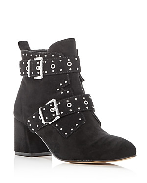 Rebecca Minkoff Women's Logan Studded Suede Block Heel Booties | Bloomingdale's (US)