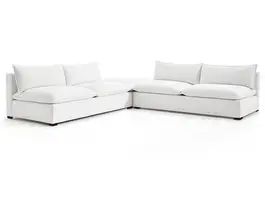 Organic Armless 3 Piece Sofa Modular - Custom Modern Modular Sectional Sofa Bed - Modular Section... | The Futon Shop